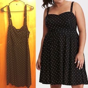 NWOT Torrid b&w polka dot skater dress